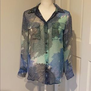 Equipment 100% silk shirt beautiful print size S